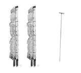 2 Rolls of Poultry Net + Ground Rod with double stakes and white posts