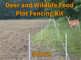 Gallagher Deer and wildlife food plot fencing kit with a deer in a field