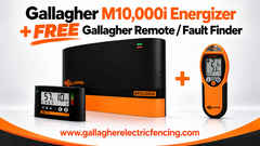 Gallagher M10,000i electric fence charger -energizer with Free handheld Remote control fault finder tool