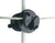 Black Gallagher electric fence insulator with screw on holding a wire against a white background
