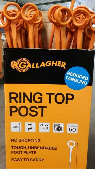 Gallagher Ring Top Posts (50 Pk), Electric Fence Temporary