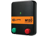 Gallagher M120 Charger with 1.2 Joules of shocking power is black and orange